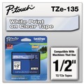 Bulk Savings Pricing 2 | Brother P-Touch TZE135 TZe 0.47 in. x 26.2 ft. Standard Adhesive Laminated Labeling Tape - White on Clear image number 1