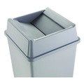 Trash & Waste Bins | Rubbermaid Commercial FG266400GRAY 20.13 in. Plastic Untouchable Square Swing Top Lid - Gray image number 3