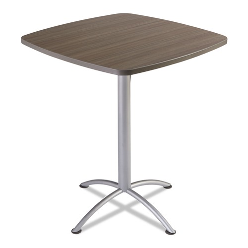  | Iceberg 69757 iLand 36 in. x 36 in. x 42 in., Bistro-Height, Square Top, Contoured Edges - Natural Teak/Silver image number 0