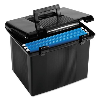 Pendaflex 13.88 in. x 14 in. x 11.13 in. Portable Letter File Boxes - Black