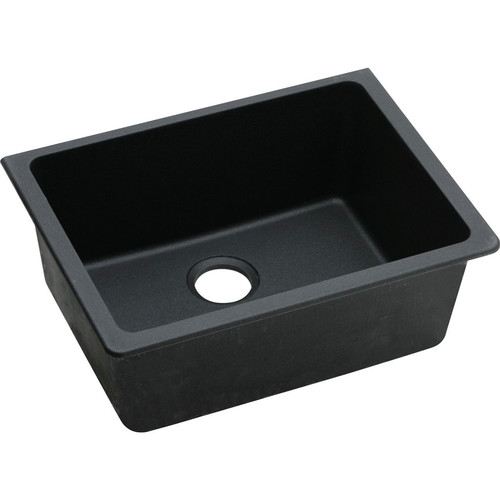 Elkay ELGU2522BK0 Quartz Undermount 24-5/8 in. x 18-1/2 in. Single Bowl Sink (Black) image number 0