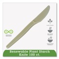 Cutlery | Eco-Products EP-S001 7 in. Plant Starch Knife - Cream (50/Pack) image number 2