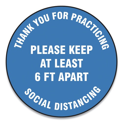 Floor Signs | GN1 MFS420ESP Slip-Gard 12 in. Circle Floor Signs - Blue (25/Pack) image number 0