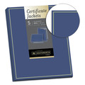 Bulk Savings Pricing 1 | Southworth PF6-02 12 in. x 9.5 in. 88 lbs. Felt Finish Stock Certificate Jacket - Navy/Gold Border (5/Pack) image number 1