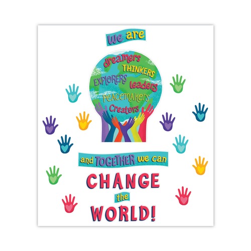 Office & Office Supplies | Carson-Dellosa 110488 47-Piece 24.7 in. x 20 in. One World Motivational Bulletin Board Set - Multicolor image number 0