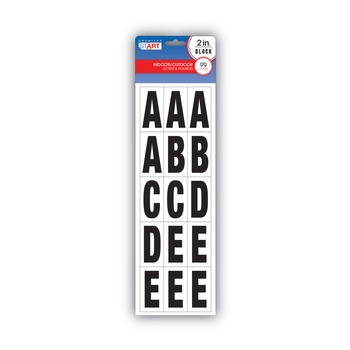 Cosco 2 in. Tall Numbers and Symbols Peel-and-Stick Letters - Black Characters/White Background