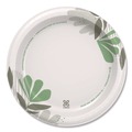 Cutlery | Dixie UX9WS Pathways Soak-Proof Shield WiseSize 8.5 in. Paper Plates - Green/Burgundy (125/Pack) image number 0