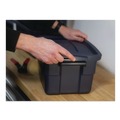 Boxes & Bins | Rubbermaid RMRT030003 10.63 in. x 15.69 in. x 7 in. 3 gal. Roughneck Storage Box - Dark Indigo Metallic image number 4