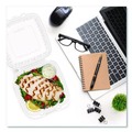 Food Trays, Containers, and Lids | Dart 90PPHT1 9 in. x 8.75 in. x 3 in. ProPlanet Microwaveable Plastic Hinged Containers - Clear (150/Carton) image number 6