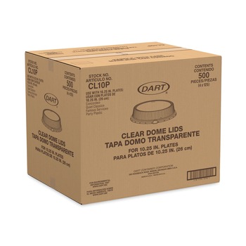 Dart CL10P Plastic Dome Covers fit 10 in. Disposable Plates - Clear (500/Carton)