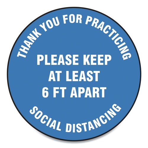 Floor Signs | GN1 MFS421ESP Slip-Gard 17 in. Circle Floor Signs - Blue (25/Pack) image number 0