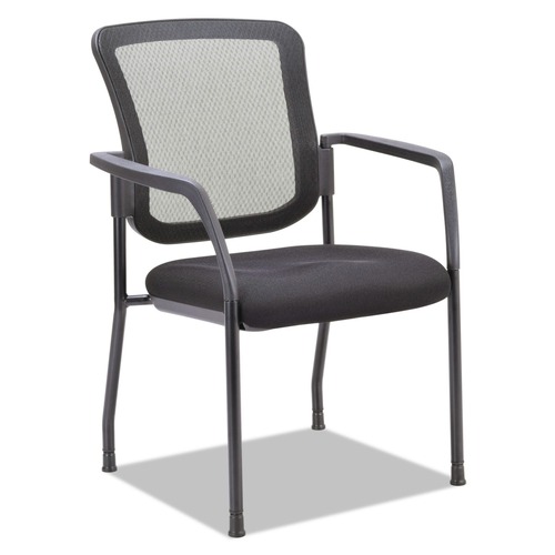 Labor Day Sale! Save $30 off $199! | Alera ALEEL4314 26 in. x 25.6 in. x 36.2 in. Guest-Stacking Mesh Chair - Black image number 0