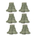 Mops | Rubbermaid Commercial FGD25306GR00 Super Stitch Blend Cotton/Synthetic Mop Head - Large, Green (6/Carton) image number 0