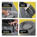 Trash Cans | Rubbermaid Commercial FG264360YEL 44 Gallon Plastic Vented Round Brute Container - Yellow image number 9