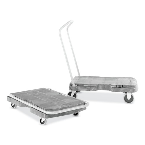 Triple Trolley Platform Truck with Angled-Loop Handle, 500 lb Capacity, 20.5 x 32.5 x 35, Black Triple Trolley Platform Truck with Angled-Loop Handle, 500 lb Capacity, 20.5 x 32.5 x 35, Black