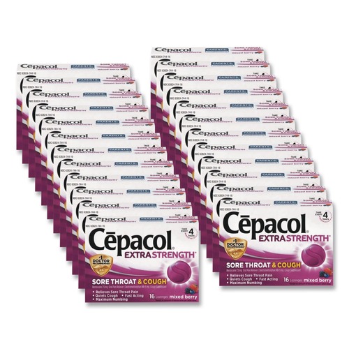 Snacks | Lysol 63824-74016 Sore Throat and Cough Lozenges - Mixed Berry (24 Packs/Carton) image number 0