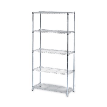 Alera 36 in. x 14 in. x 72 in. 5-Shelf Residential Wire Shelving - Silver