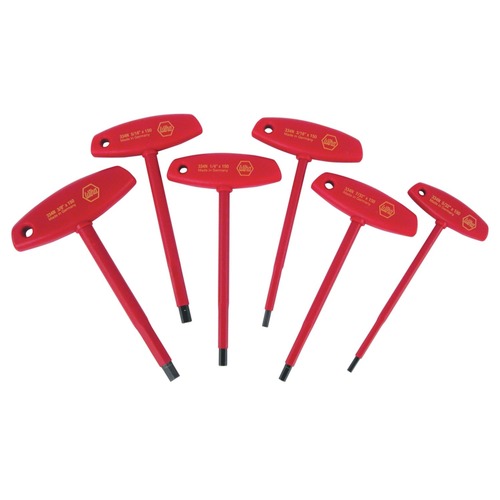 Screwdrivers | Wiha Tools 33490 6-Piece Insulated T-Handle Inch Hex Screwdriver Set image number 0