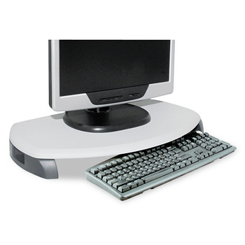 Kantek MS280 Crt/lcd Stand With Keyboard Storage, 23-in X 13.25-in X 3-in, Light Gray/dark Gray, Supports 80 Lbs