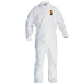 Bib Overalls | Ansell KCC44312 A40 Coveralls with Zipper Front and Elastic Wrists and Ankles - Medium/White (25/Carton) image number 1
