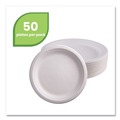 Cutlery | Eco-Products EP-P013PK 9 in. Renewable Sugarcane Plates - Natural White (50/Pack) image number 5