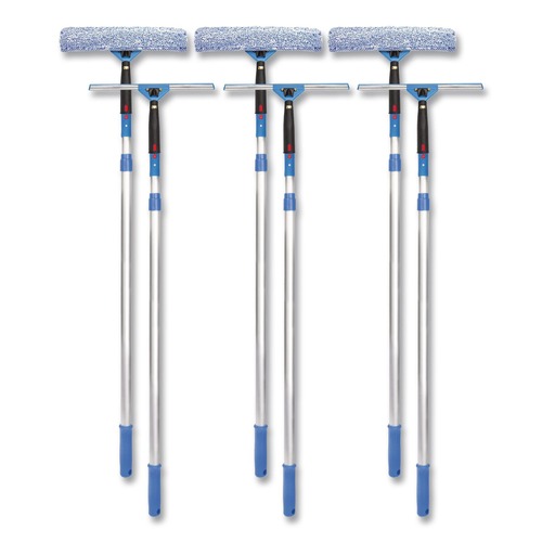 Cleaning Tools | Gritt Commercial GRI1376F143PK Pro Window Washing Kit with Squeegee, Washer and 6 ft Telescopic Pole, 14-in Wide, 3/Kit image number 0