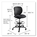  | Safco 3394BV Vue Series Heavy-Duty Extended Height Stool Vinyl Seat Nylon Mesh Back - Black image number 2