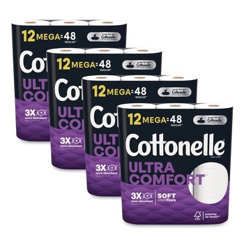 Cottonelle Ultra ComfortCare 2-Ply Septic Safe Mega Rolls Soft Tissue Toilet Paper - White (48/Carton)