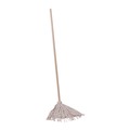 Mops | Boardwalk BWK120C Handle/Deck Mops with No. 20 Head and 54 in. Handle - White Cotton Head/Natural Wood Handle (6/Carton) image number 1