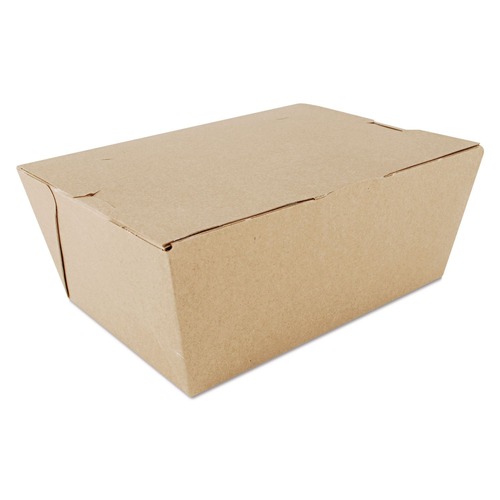 Food Trays, Containers, and Lids | SCT SCH 0734 ChampPak 7.75 in. x 5.5 in. x 3.5 in. #4 Carryout Boxes - Kraft (160/Carton) image number 0