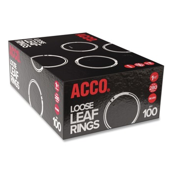 ACCO 1.5 in. Diameter Metal Book Rings (100/Box)