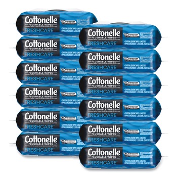 Cottonelle 1-Ply 3.75 x 5.5 Fresh Care Flushable Cleansing Cloths - White (12/Carton)