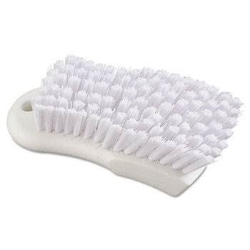 Boardwalk 6 in. Handle 6 in. Brush Polypropylene Bristles Scrub Brush - White