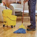 Mops | Rubbermaid Commercial FGD25306BL00 Super Stitch Cotton/Synthetic Blend Mop Head - Large, Blue (6/Carton) image number 3
