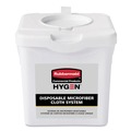 Cleaning & Janitorial Supplies | Rubbermaid Commercial HYGEN 2135007 7.92 in. x 7.75 in. x 7.44 in. Disposable Microfiber Charging Bucket - White (4/Carton) image number 0