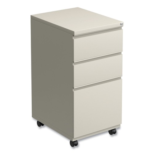  | Alera ALEPBBBFPY 14.96 in. x 19.29 in. x 27.75 in. 3-Drawer File Pedestal with Full-Length Pull - Putty image number 0