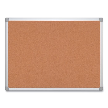 MasterVision Earth 36 in. x 24 in. Cork Board - Tan Surface/Satin Aluminum Frame