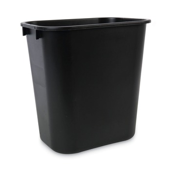 Boardwalk 14 qt. Plastic Soft-Sided Wastebasket - Black
