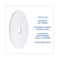 Cleaning & Janitorial Accessories | Boardwalk BWK4014WHI 14 in. Polishing Floor Pads - White (5/Carton) image number 4