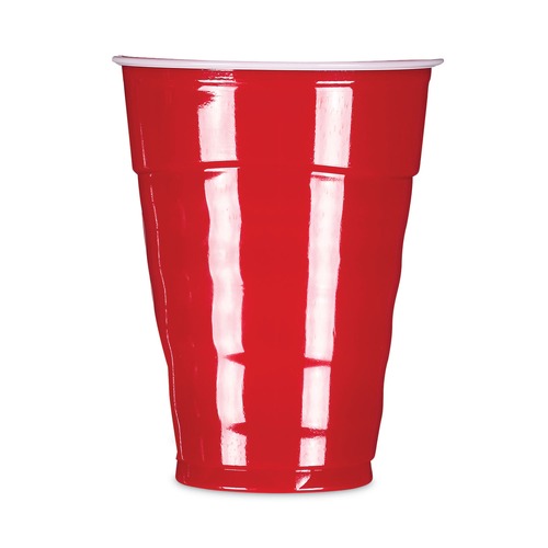 Just Launched | Hefty PAC C20950 Easy Grip Disposable Plastic Party Cups, 9 Oz, Red, 50/pack (12 Packs/Carton) image number 0
