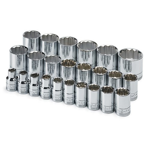 SK HAND TOOL 1/2" Dr STD 12 Pt Socket Chrome 25mm 40325 SK HAND TOOL 1/2" Dr STD 12 Pt Socket Chrome 25mm 40325