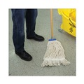 Mops | Boardwalk BWK824C 24 oz. Lie-Flat Cotton Fiber Mop Head - White (12/Carton) image number 8