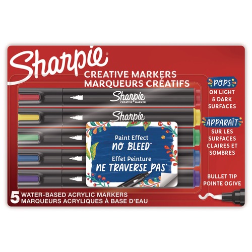 Markers | Sharpie 2196902 Medium Bullet Tip Creative Markers - Assorted Colors (5/Pack) image number 0