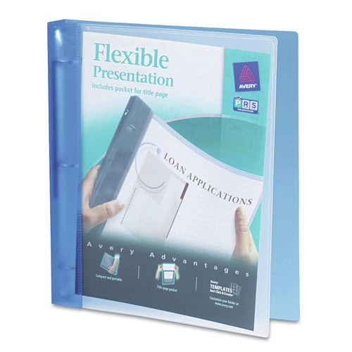 Office Jansan | Avery 17675 11 in. x 8.5 in. 3 Rings 1 in. Capacity Flexible View Binder with Round Rings - Blue image number 0