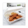 Food Service | Dart 95HT3 9.3 in. x 9.5 in. x 3 in. 3 Compartments Insulated Foam Hinged Lid Containers - White (2/Carton) image number 3
