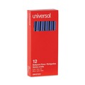 Office Jansan | Universal UNV27421 Fine 0.7 mm Stick Ballpoint Pen - Blue Ink, Gray/Blue Barrel (1 Dozen) image number 4
