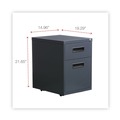  | Alera ALEPABFCH 2-Drawers Box/File Legal/Letter Left or Right 14.96 in. x 19.29 in. x 21.65 in. Pedestal File Drawer - Charcoal image number 3