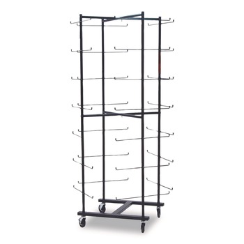 Champion Sports 26 in. x 28 in. x 81 in. 56 Football Helmet Rolling Rack - Black