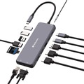 Office Electronics & Batteries | Verbatim 32154 USB-C Pro Multiport Hub14 Port - Gray image number 2