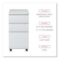  | Alera ALEPBBBFLG 14.96 in. x 19.29 in. x 27.75 in. 3-Drawer File Pedestal with Full-Length Pull - Light Gray image number 6